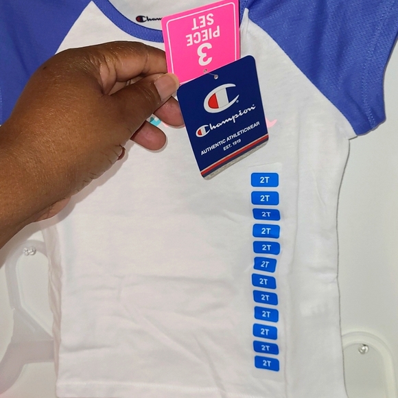 NWT Champion 3pc Activewear Set Girls Toddler Size Various White-Grey-Blue-Pink) - Picture 10 of 10